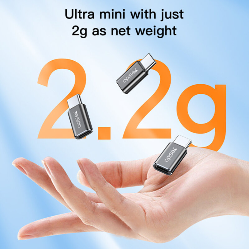 Adaptor OTG Type-C la Lightning Yesido GS22, 480Mbps, gri