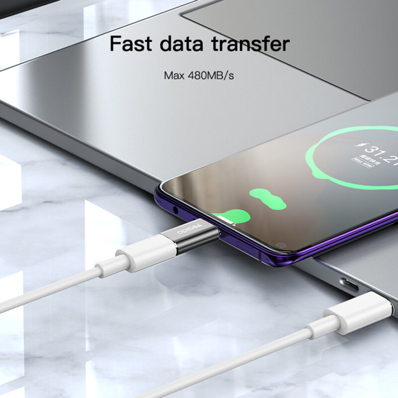 Adaptor OTG Type-C la Lightning Yesido GS22, 480Mbps, gri