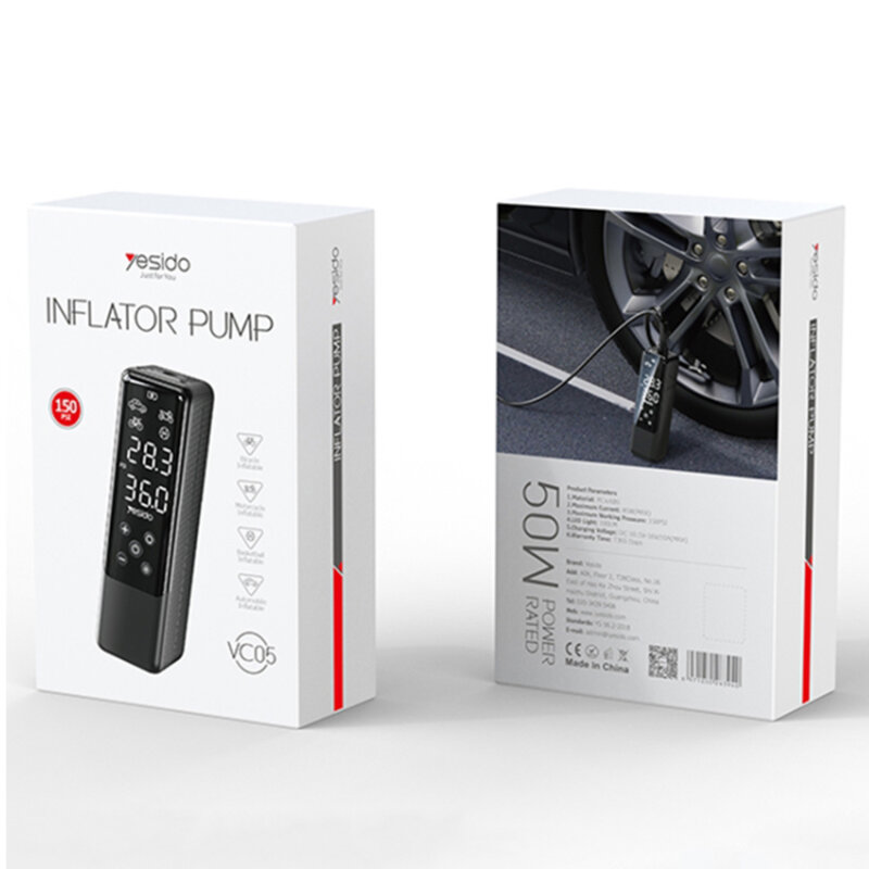 Mini compresor auto, pompa aer auto Yesido VC05, negru