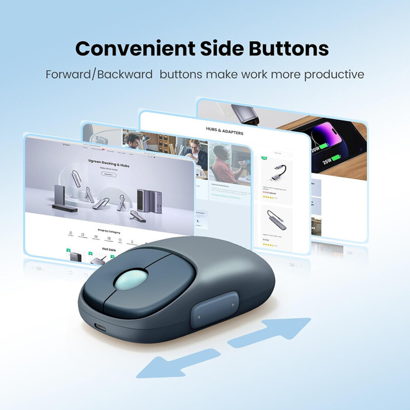 Mouse wireless pentru laptop, PC Ugreen, albastru, 90538