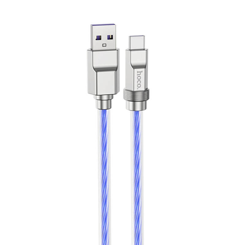Cablu Super Fast Charge USB Type-C PD100W Hoco U113, 1m, albastru