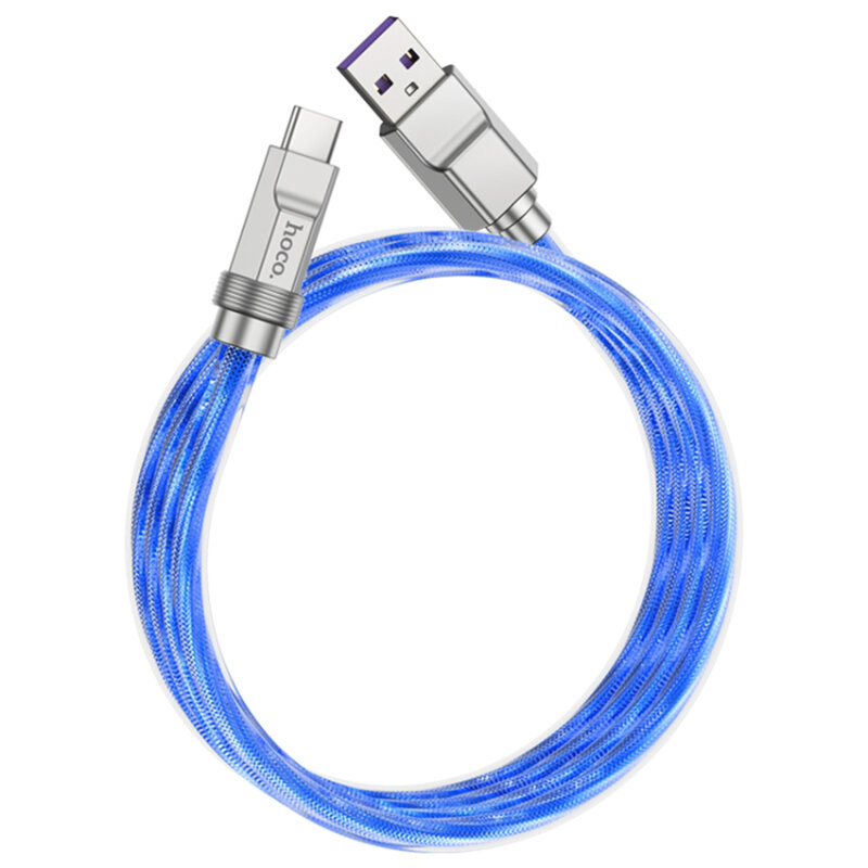 Cablu Super Fast Charge USB Type-C PD100W Hoco U113, 1m, albastru