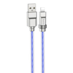 Cablu iPhone Fast Charging 2.4A Hoco U113, 1m, albastru