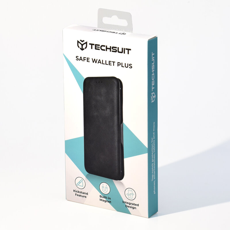 Husa 360° Oppo A54 5G Techsuit Safe Wallet Plus, negru