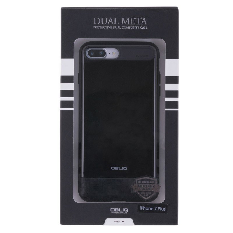 Husa Iphone 8 Plus Obliq Dual Meta - Black