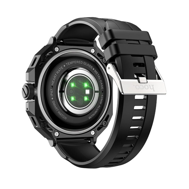Ceas smartwatch dama + 2 curele Hoco Y14, 1.32 inch, negru