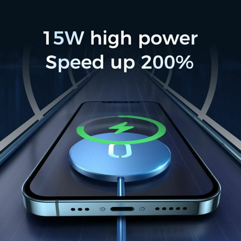 Incarcator wireless magnetic JoyRoom JR-A28, incarcare rapida, 15W, albastru