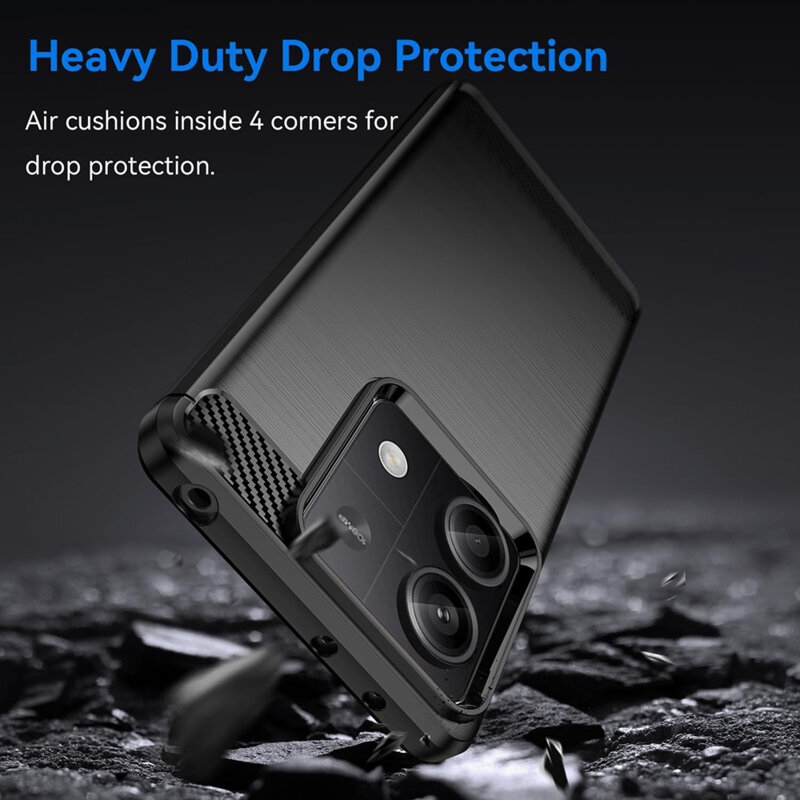Husa Xiaomi Redmi Note 13 5G Techsuit Carbon Silicone, negru