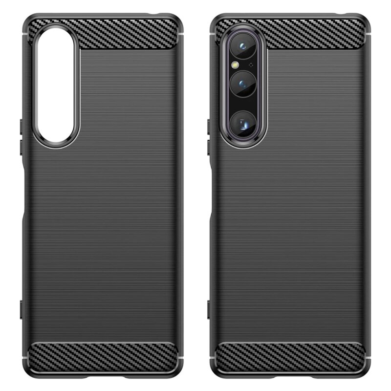 Husa Sony Xperia 1 V Techsuit Carbon Silicone, negru