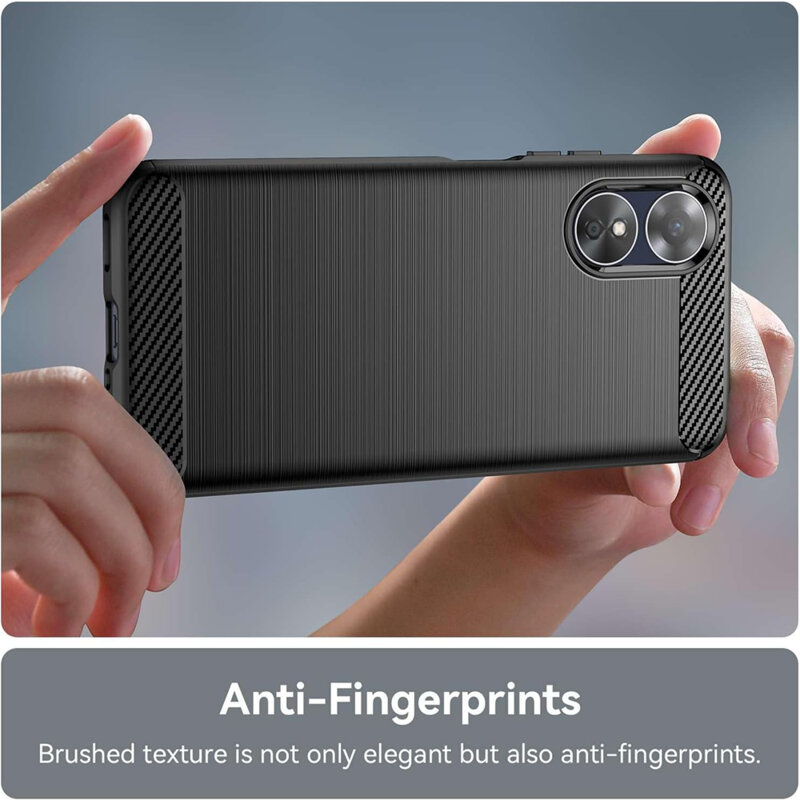 Husa Oppo A17 Techsuit Carbon Silicone, negru