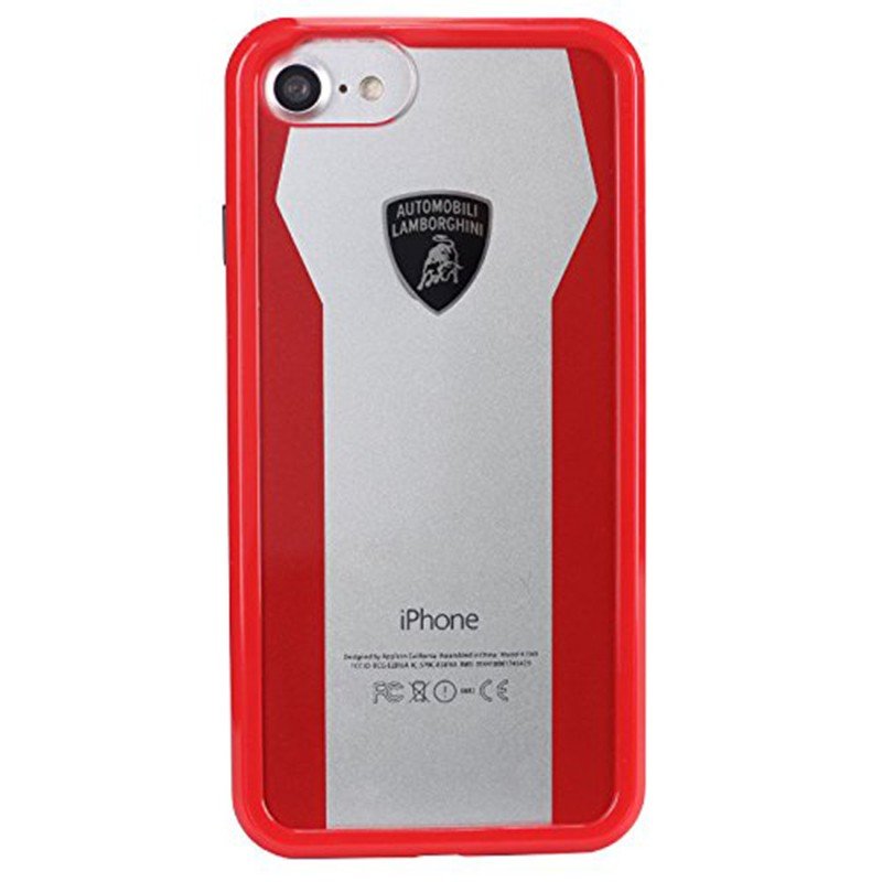 Bumper iPhone 8 Lamborghini Huracan D8 Clear Shock - Red