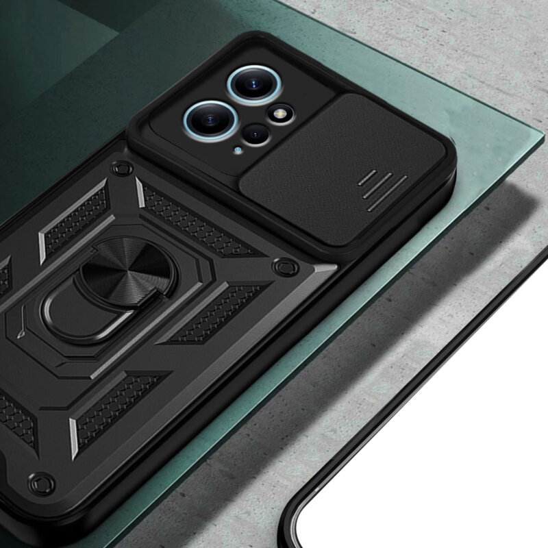 Husa Xiaomi Redmi Note 12 4G protectie camera Techsuit CamShield Series, negru