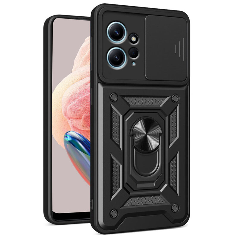 Husa Xiaomi Redmi Note 12 4G protectie camera Techsuit CamShield Series, negru