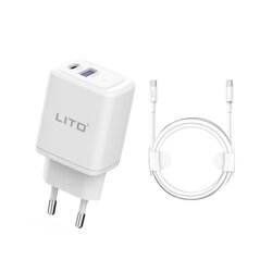 Incarcator priza Type-C/USB + cablu tip C Lito, alb, LT-LC02