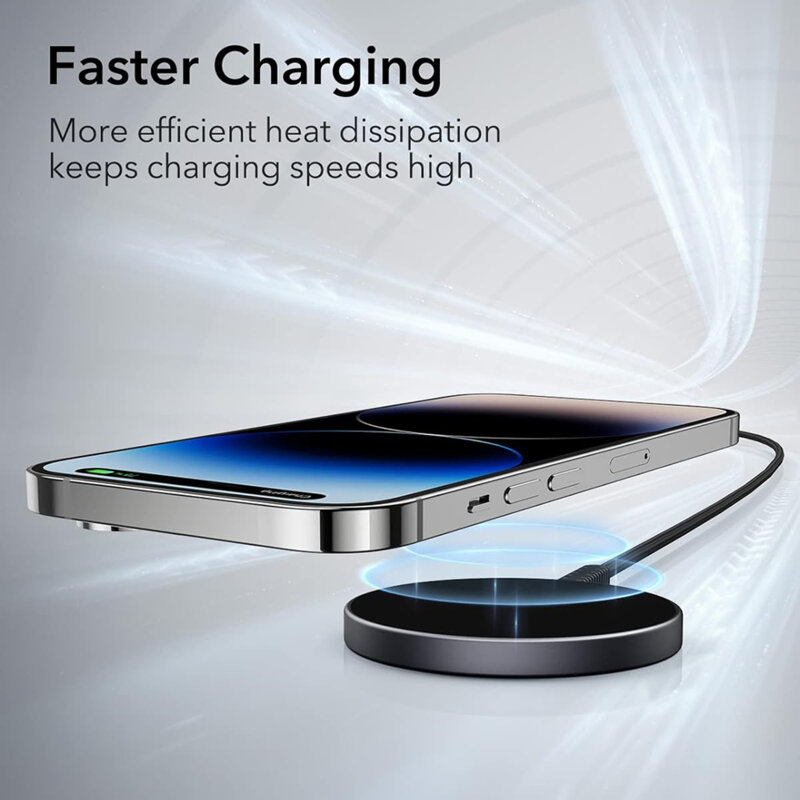 [Pachet 2x] Incarcator premium MagSafe iPhone wireless ESR, argintiu