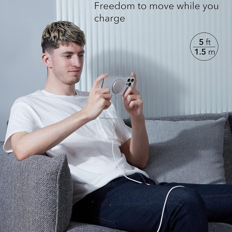 [Pachet 2x] Incarcator premium MagSafe iPhone wireless ESR, argintiu