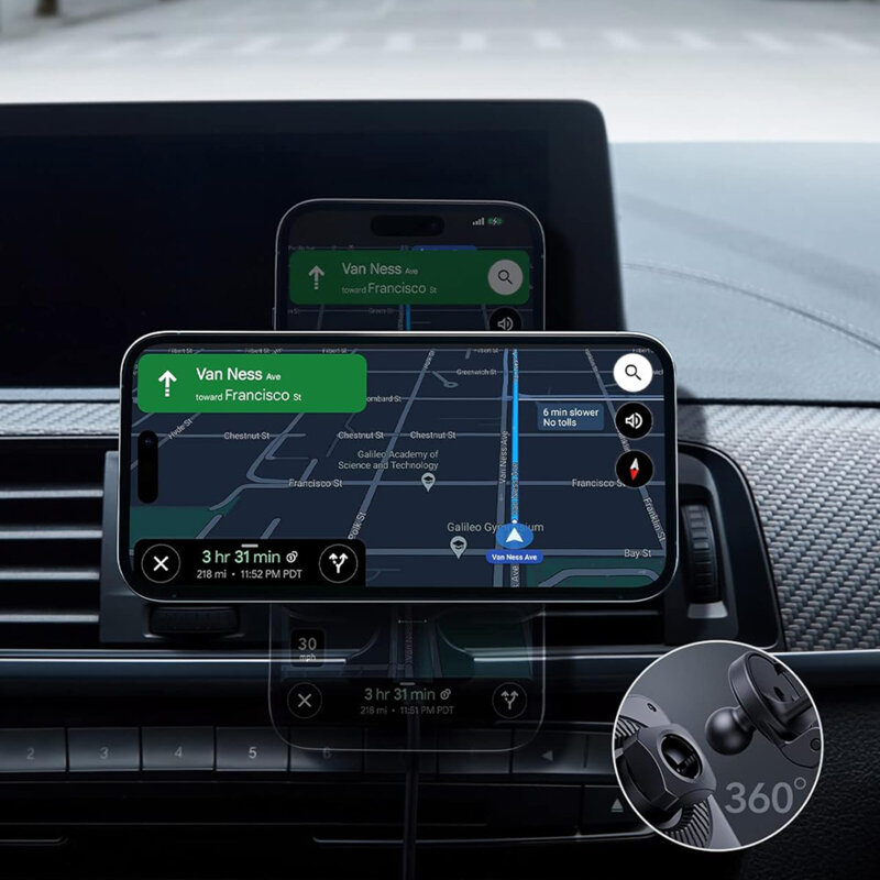 [Pachet premium] Suport incarcator auto MagSafe + priza 12V ESR, 36W