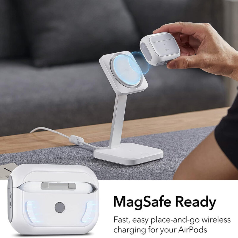 Husa Apple AirPods Pro 2 ESR Orbit Hybrid HaloLock, alb