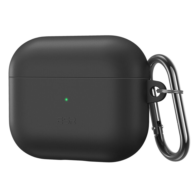 Husa AirPods 3 ESR Soft HaloLock, holder metalic, negru