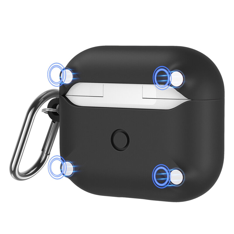 Husa AirPods 3 ESR Soft HaloLock, holder metalic, negru