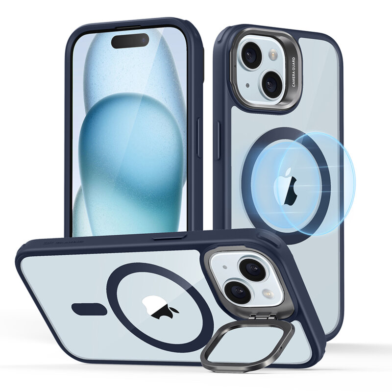Husa iPhone 15 Plus ESR Classic Hybrid HaloLock Kickstand, albastru