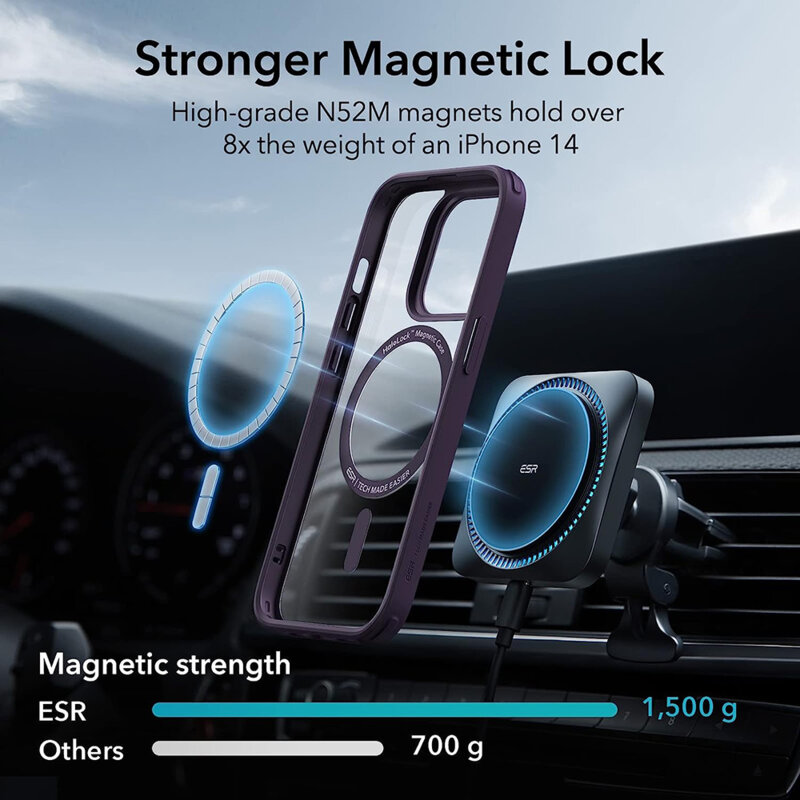 Husa iPhone 14 Pro ESR Classic Hybrid HaloLock, mov