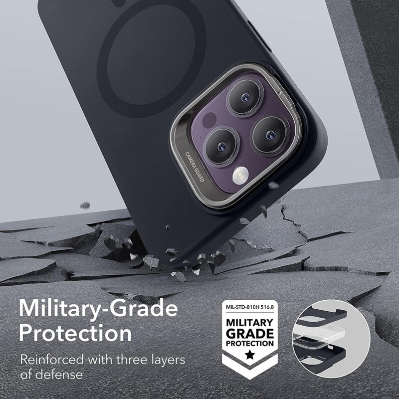 Husa iPhone 14 Pro Max ESR Cloud Soft HaloLock Kickstand, negru