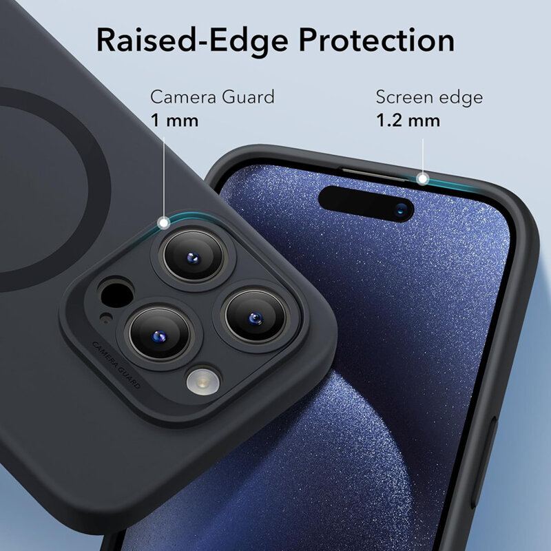 Husa iPhone 15 Pro Max ESR Cloud Soft HaloLock, negru