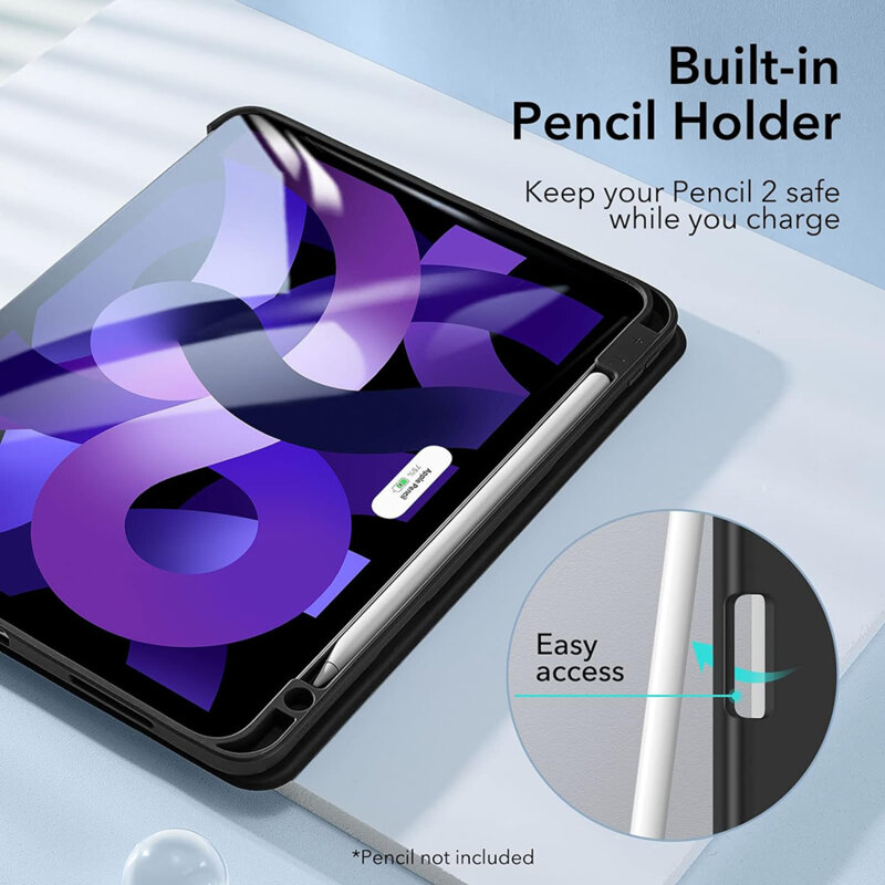 Husa iPad Air 5 (2022) ESR Rebound Pencil, negru