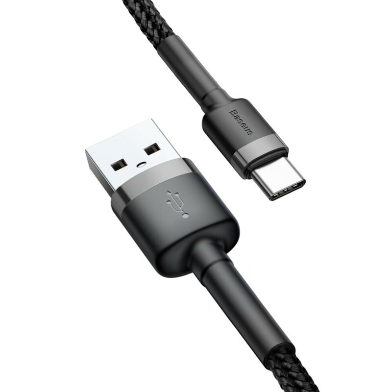 Cablu de date Type-C Baseus, 3A, 1m, negru/gri, CATKLF-BG1
