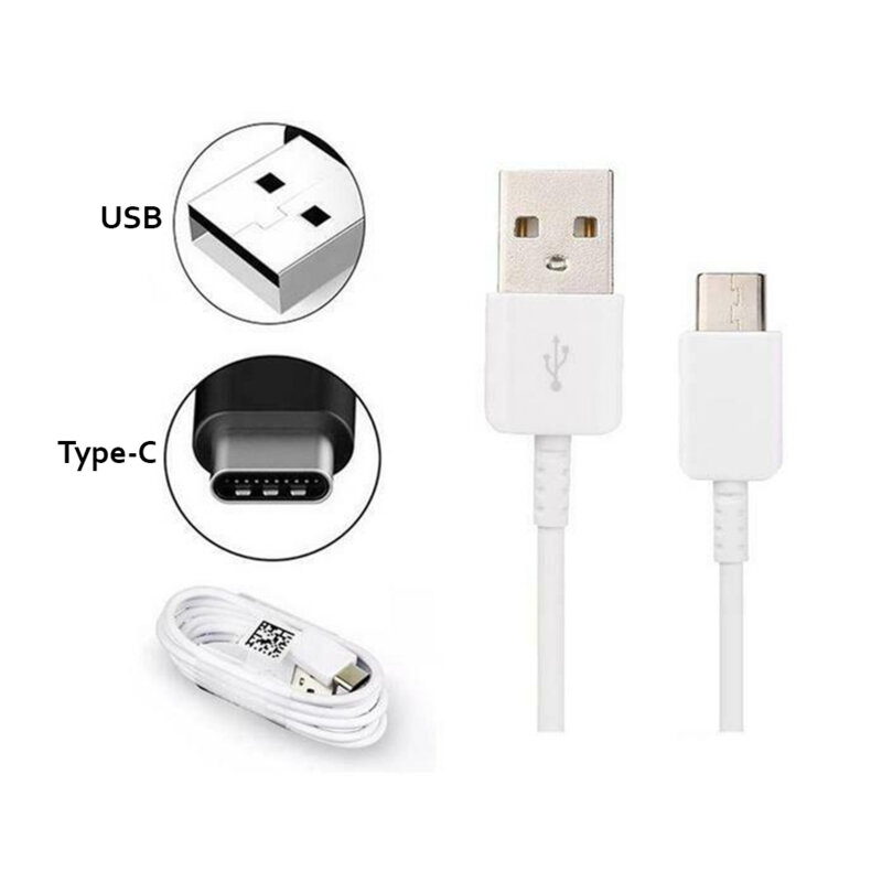 Cablu date Samsung USB la Type-C, 1.5m, alb, bulk, EP-DW700CWE