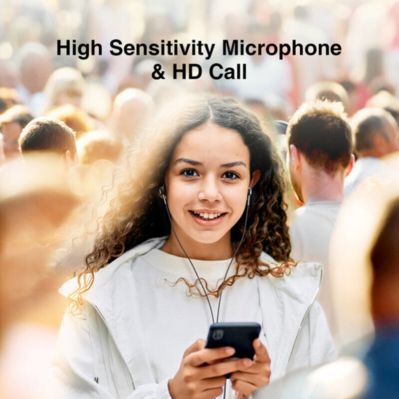 Casti in-ear USB-C cu fir si microfon Joyroom, negru, JR-EC03