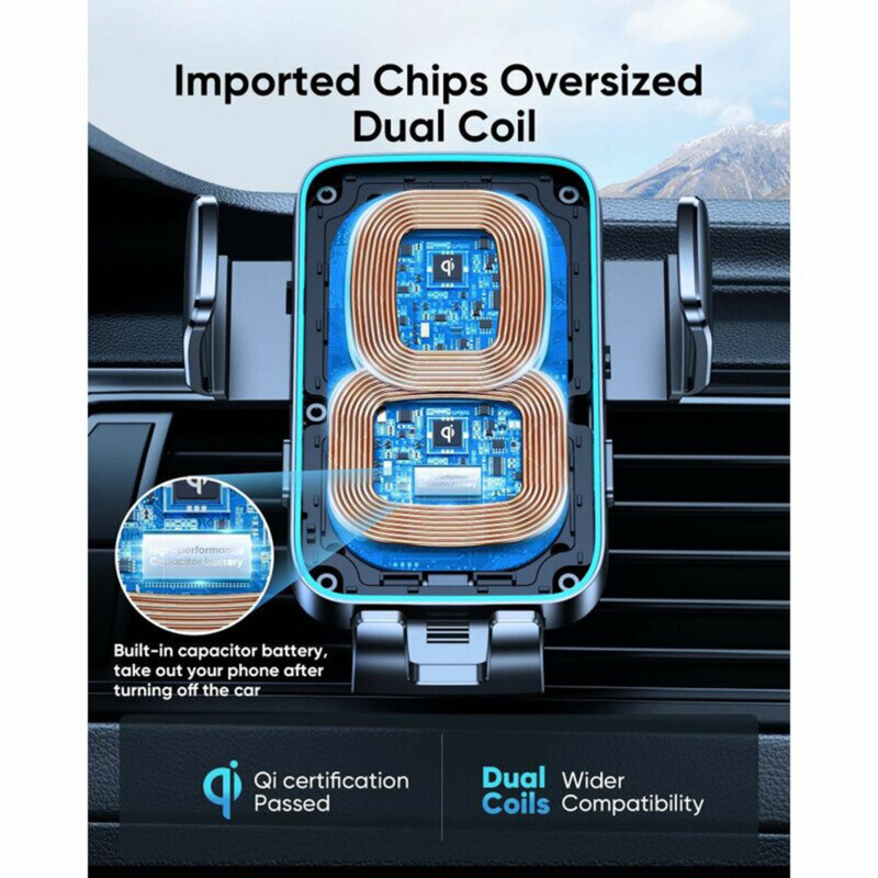 Suport auto wireless, grila ventilatie JoyRoom 15W, JR-ZS246