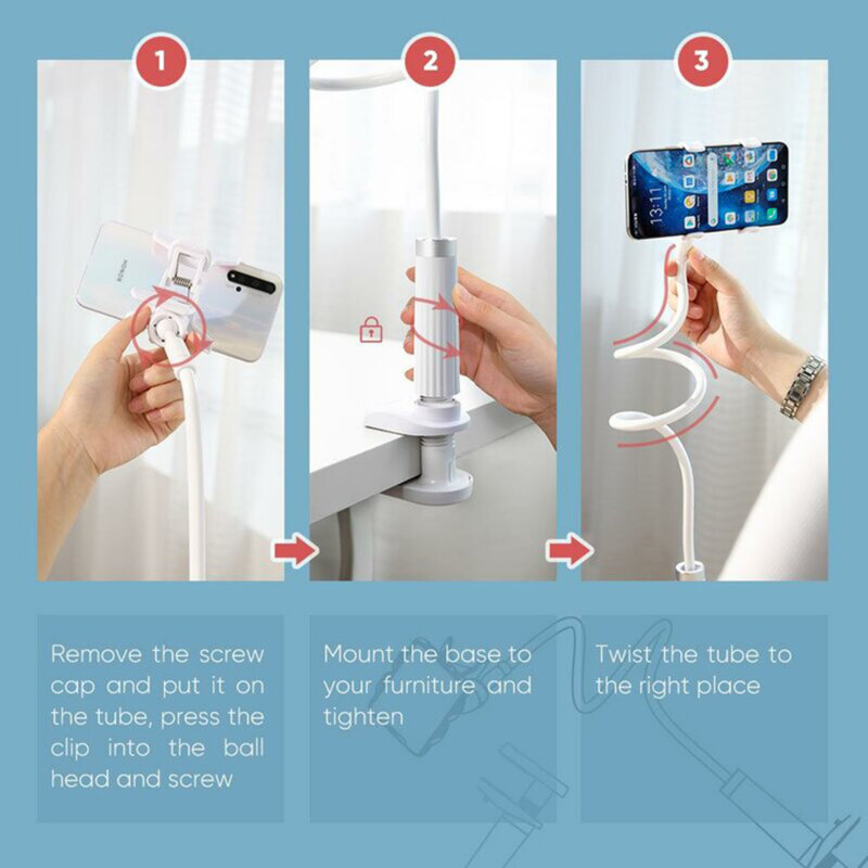 Suport telefon birou brat flexibil Ugreen, alb, 30488