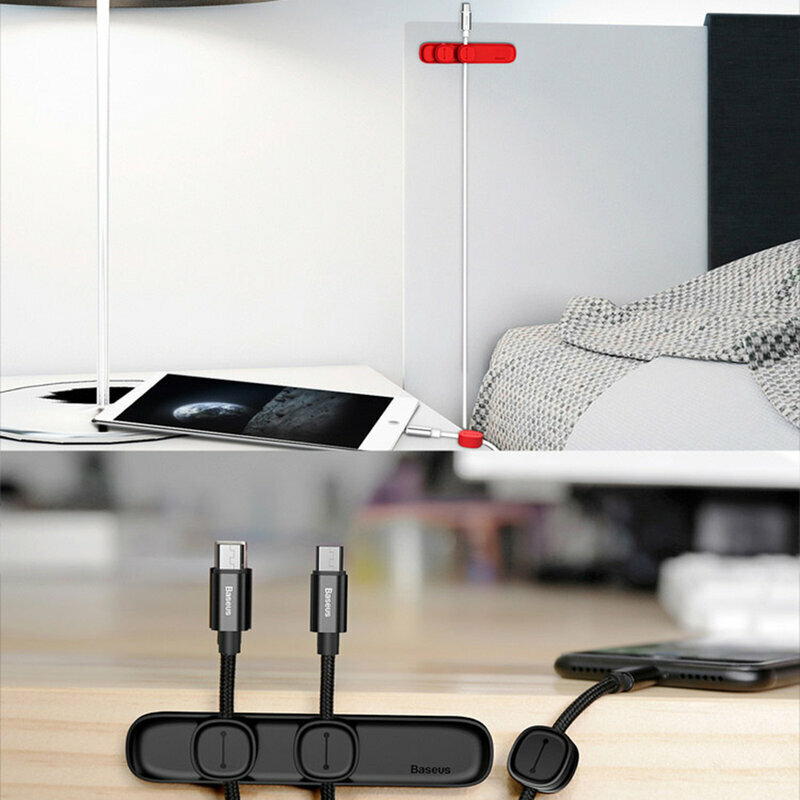 Organizator, suport cablu pentru birou Baseus ACWDJ-01, negru