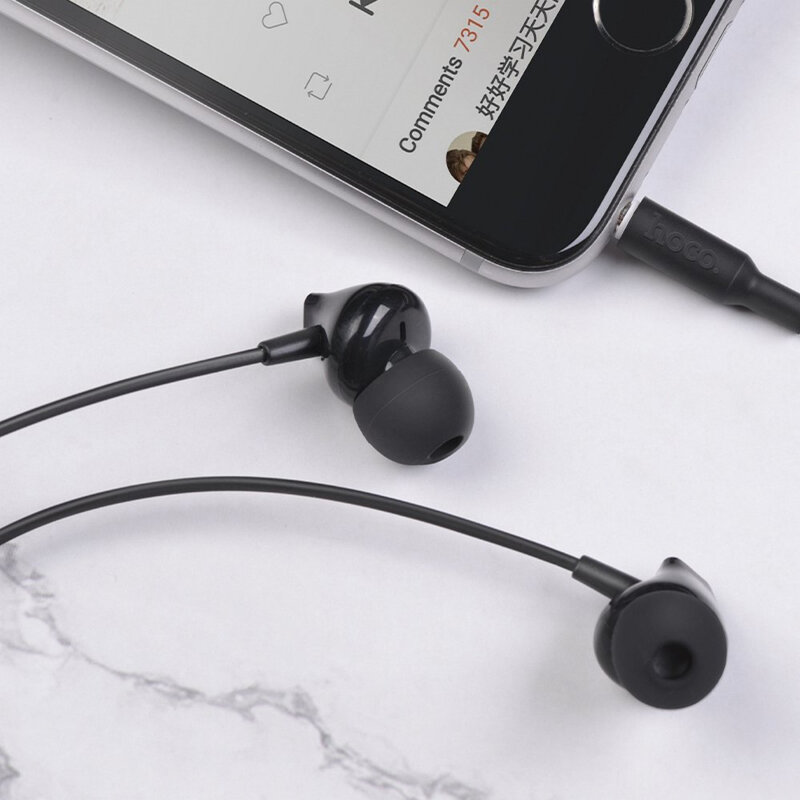 Casti in-ear cu microfon Jack Hoco M60, stereo, HiFi, 1.2m, negru