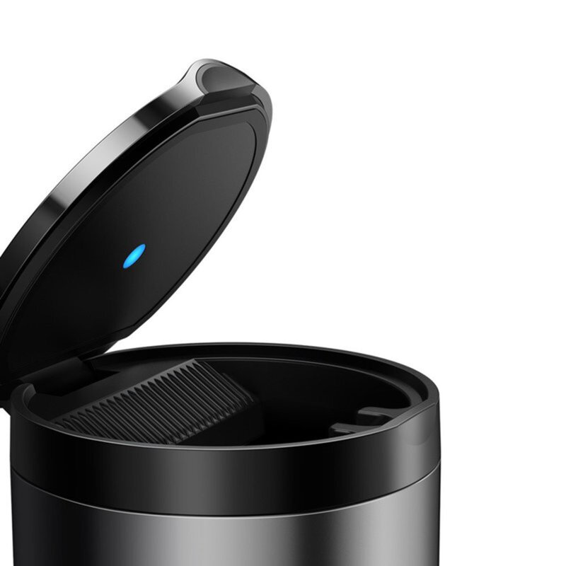 Scrumiera auto Baseus cu capac, lumina LED, gri, CRYHG01-0G