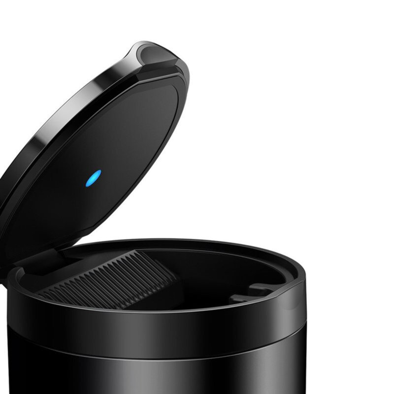 Scrumiera auto Baseus cu capac, lumina LED, negru, CRYHG01-01