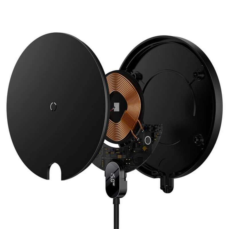 Incarcator wireless universal 15W Baseus, negru, CCED000001