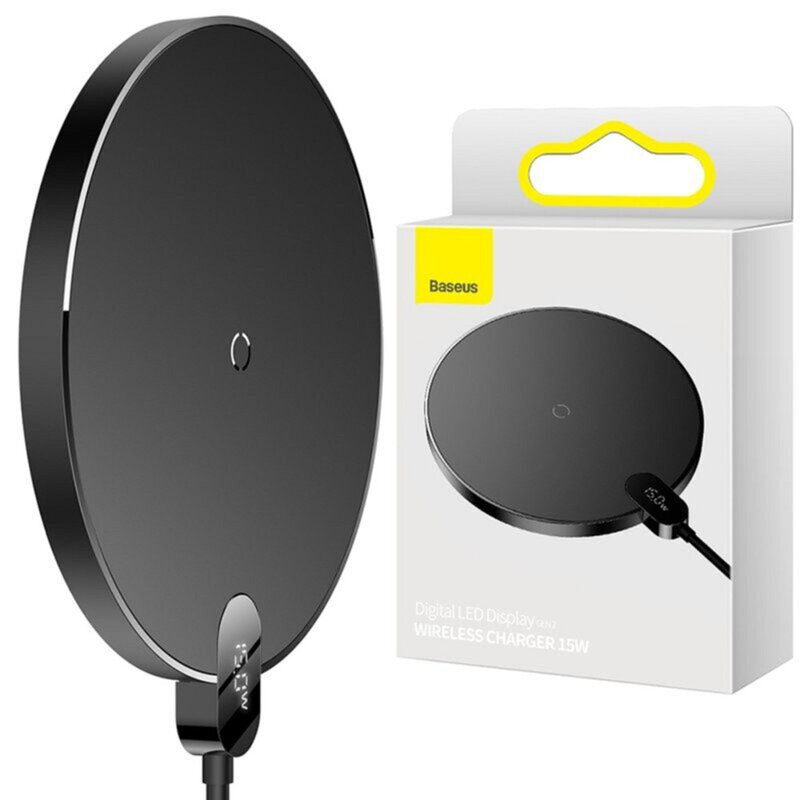Incarcator wireless universal 15W Baseus, negru, CCED000001