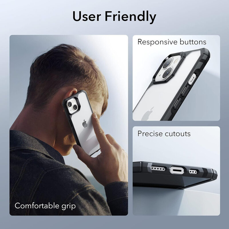 Husa iPhone 14 ESR Air Armor, negru/transparenta