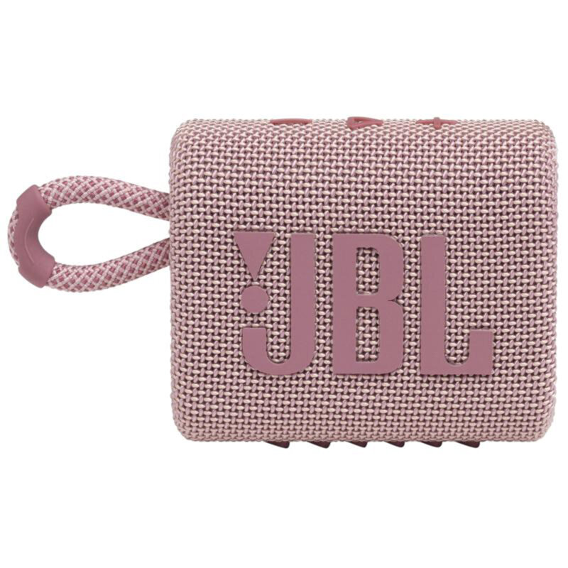 Boxa wireless portabila Bluetooth mica JBL GO3, IP67, roz