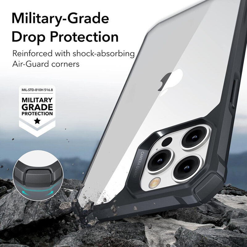 Husa iPhone 14 Pro ESR Air Armor, negru/transparenta