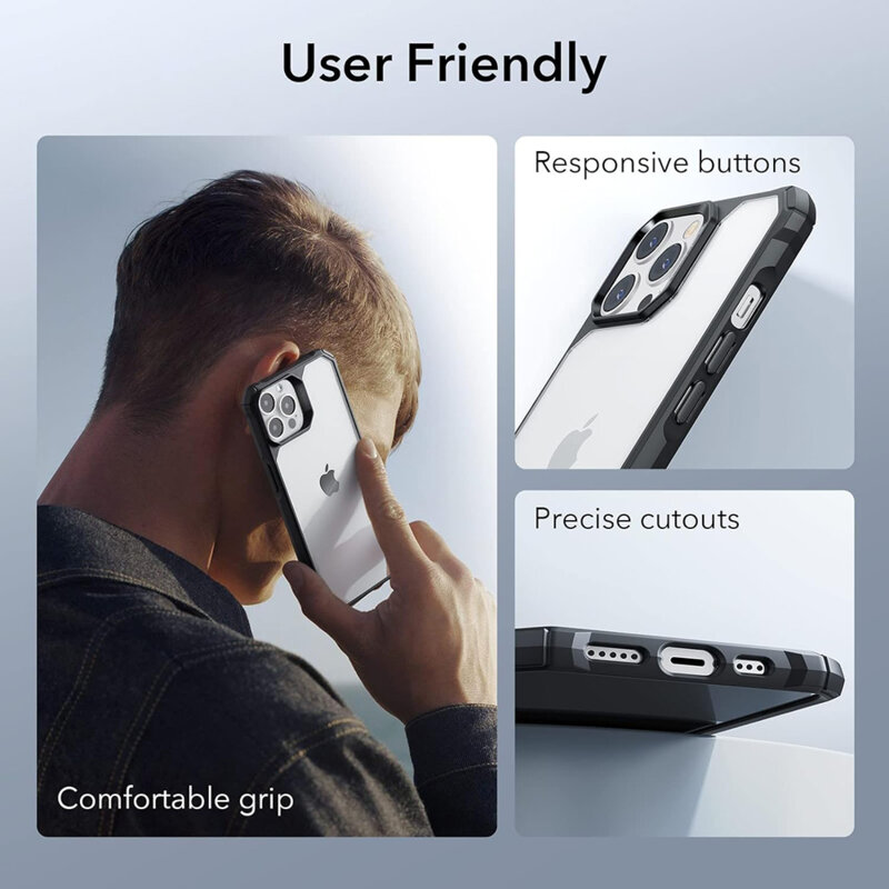 Husa iPhone 14 Pro Max ESR Air Armor, negru/transparenta