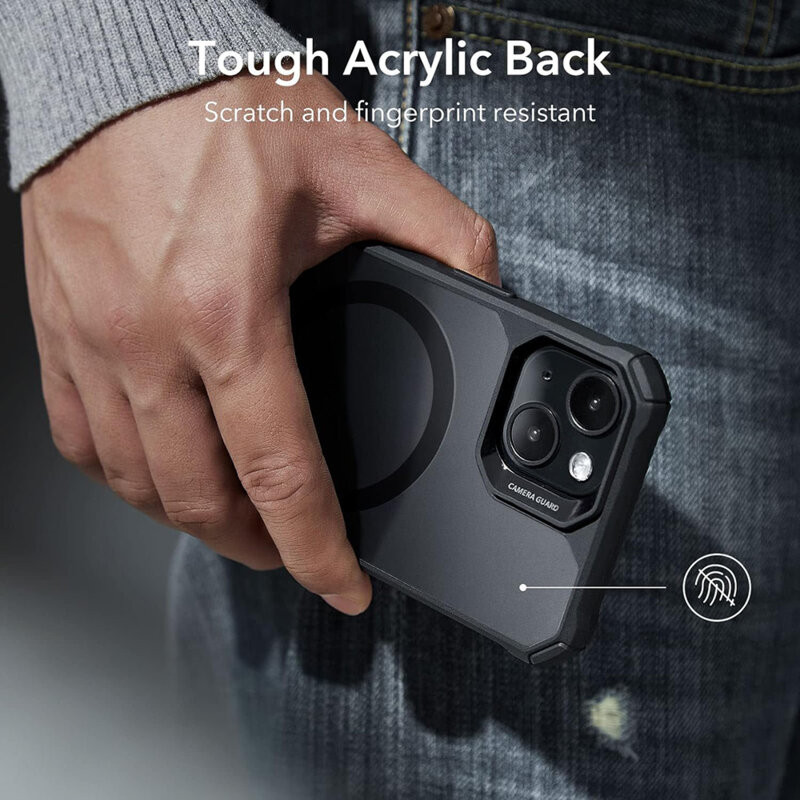 Husa iPhone 14 Plus ESR Air Armor HaloLock, negru/transparenta