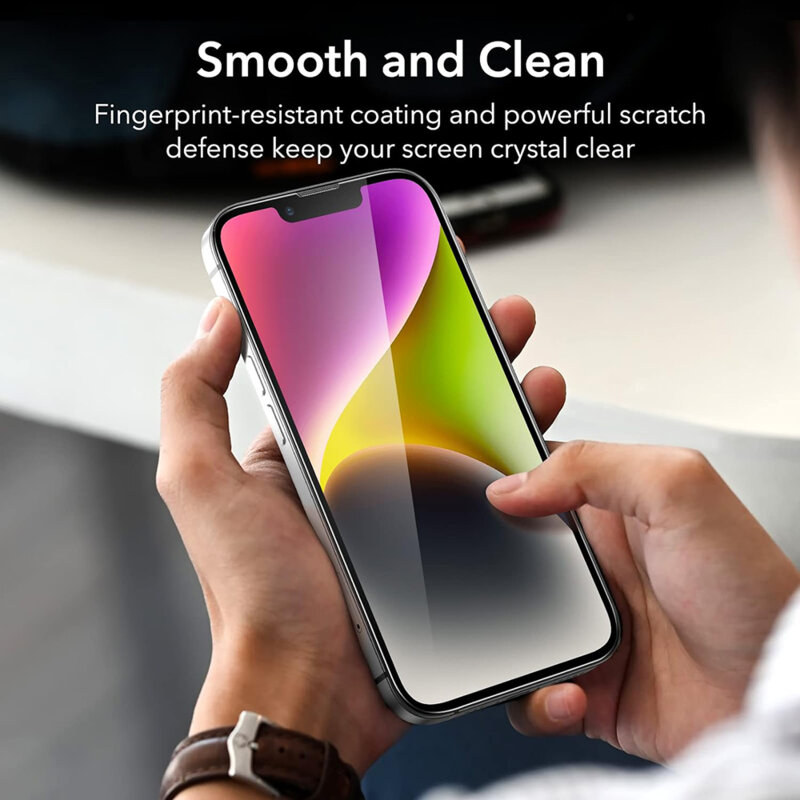 [Pachet 2x] Folie sticla iPhone 13 ESR Armorite Screen Protector, negru