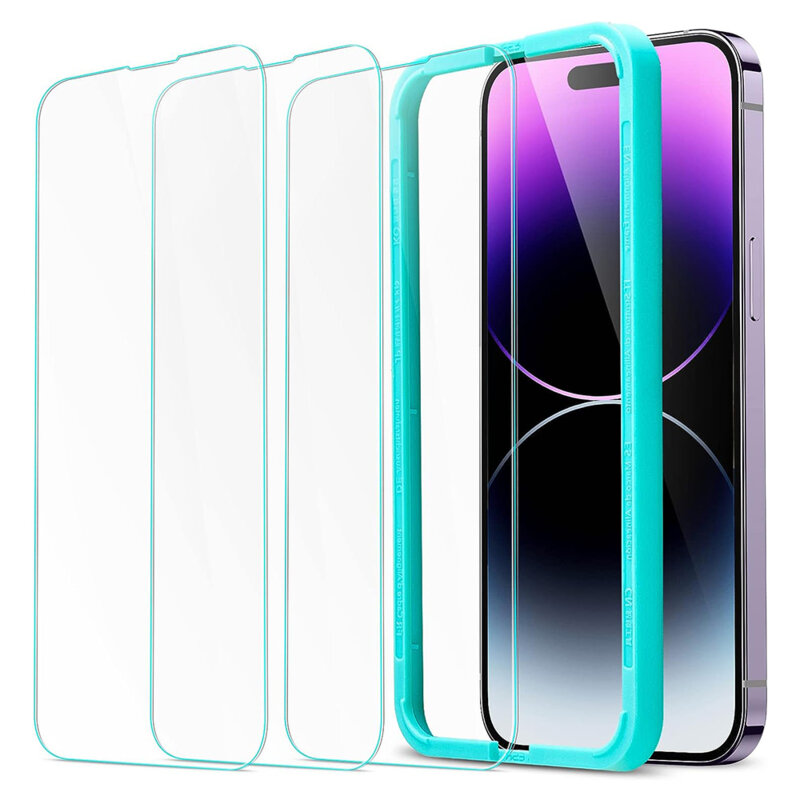 [Pachet 3x] Folie sticla iPhone 14 Pro Max ESR Tempered Glass, transparenta