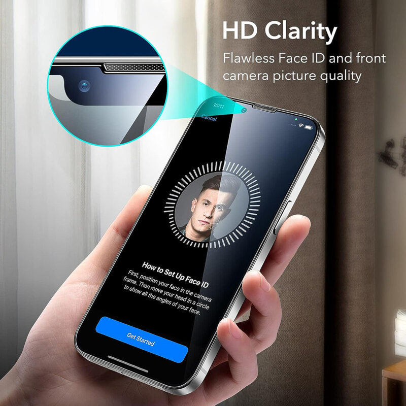 [Pachet 2x] Folie sticla iPhone 13 Pro Max ESR Tempered Glass, transparenta