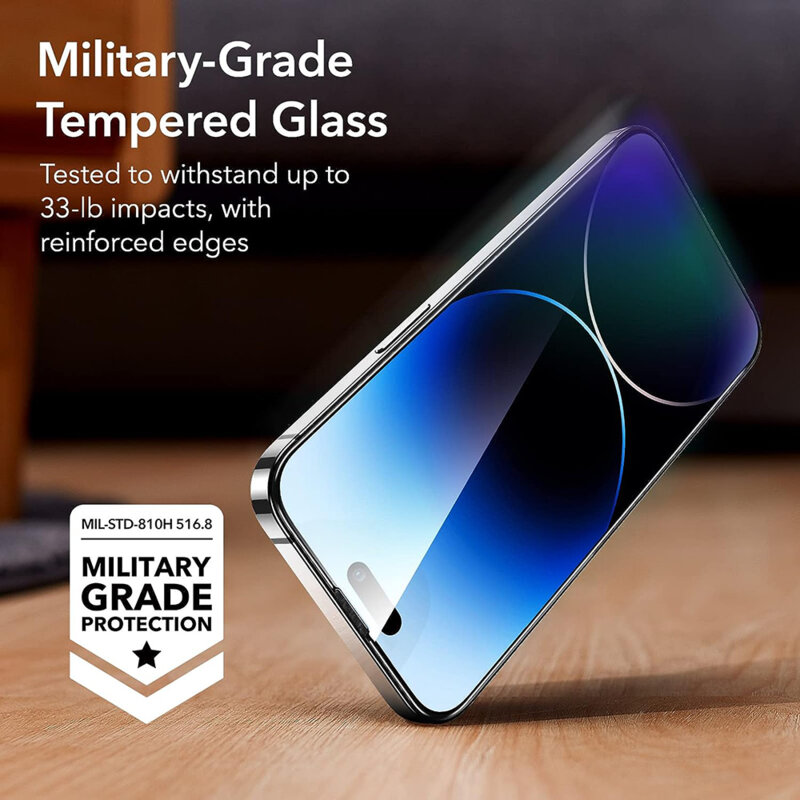 [Pachet 2x] Folie sticla iPhone 14 Pro ESR Tempered Glass, transparenta