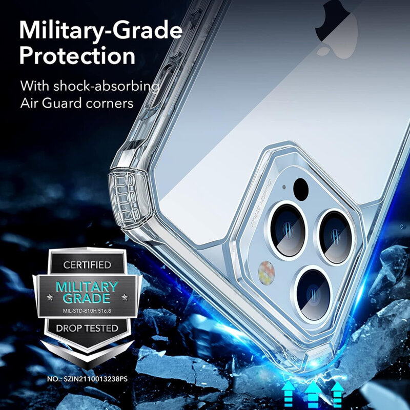 Husa + 2x folie iPhone 13 Pro ESR Air Armor 360, transparenta